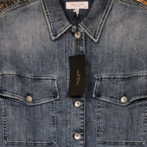 Rag & Bone Jayde Crop Denim Shirt Jacket. Size M/M - Picture 7 of 11